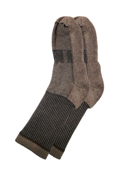 Long Plain Socks Half Terry For Men-Brown-40
