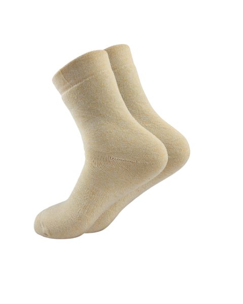 Long Plain Socks Full Terry For Women-Beige-36