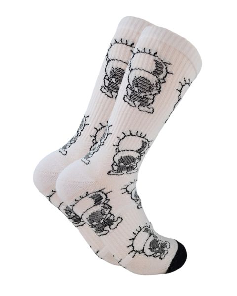 Long Socks Liner Heel and Toe Casual Style MultiColoure-Black & White-36