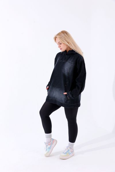 Black Denim sweatshirt -M
