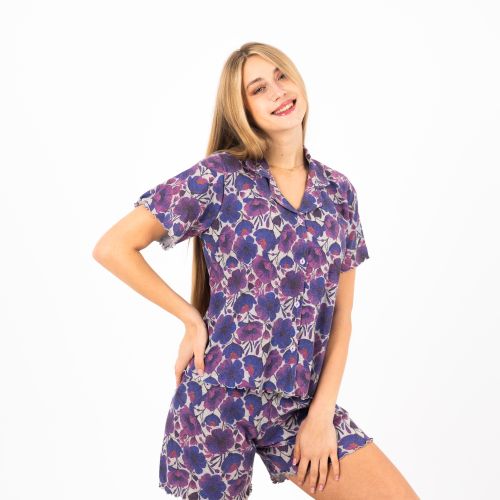 Classic Pajama Set for Women-Purple-S
