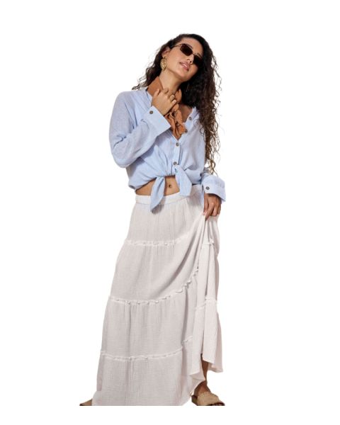 Striped Light Blue Linen Shirt