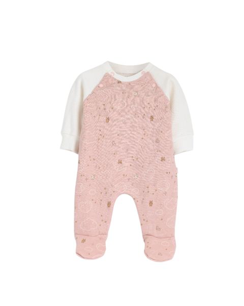 Good Night Rouned Printed Romper
