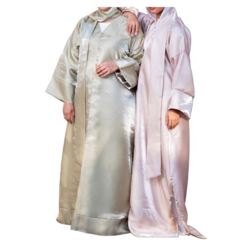 Matcha green kaftan with fringes