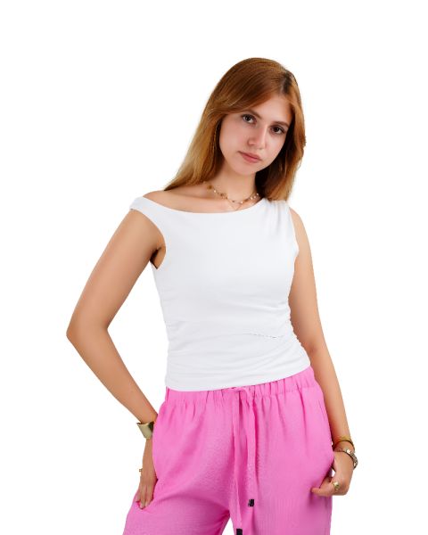Plein De Vie one shoulder top-baby blue-S