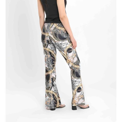 Pattern Party Pants-Green-S