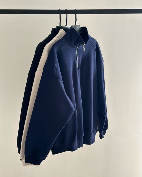 easy Quarter Zip Sweatshirt-Offwhite