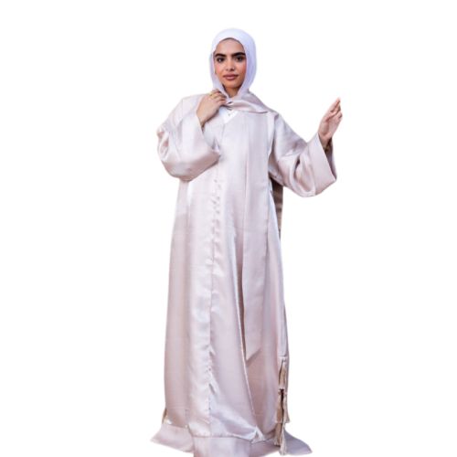 Beige kaftan with fringes