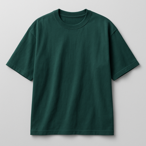 Oversized Cotton T-Shirt-Green-S