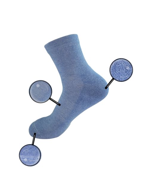 Short Plain Socks Half Terry For Women -Blue-36