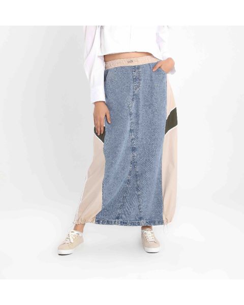 Side Swipe Skirt-Beige-S