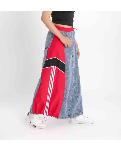 Side Swipe Skirt-Red-S