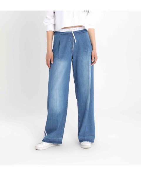 Striped Wide Leg Jeans