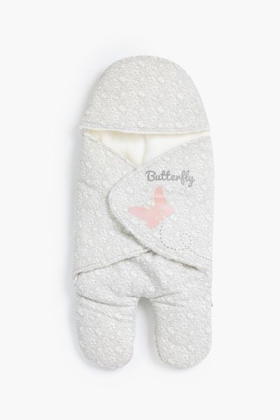White Flower Printed Swaddle