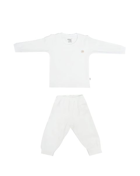 Baby Thermal Set-White-0-3 mth