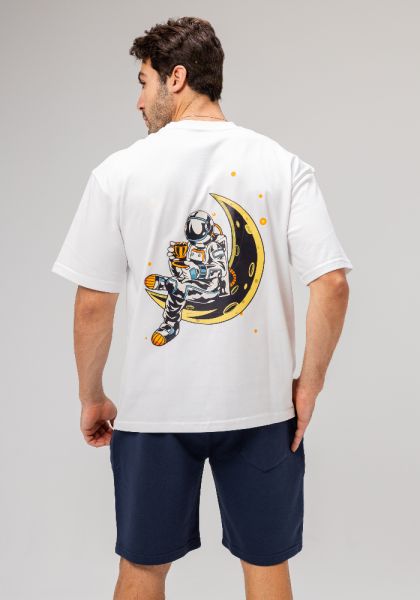 Men Basic Half Sleeves T-Shirt Casual Style With Simple Design-White-L