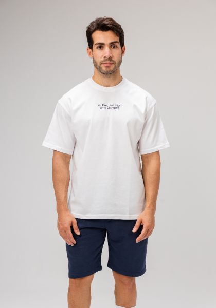 Men Basic Half Sleeves T-Shirt Casual Style With Simple Design-White-L