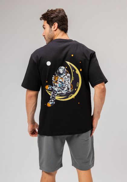 Men Basic Half Sleeves T-Shirt Casual Style With Simple Design For Men-Black-L