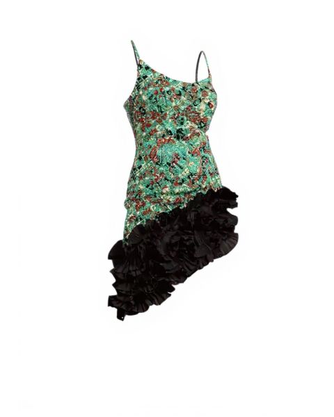 Green &Black Sequin Dress