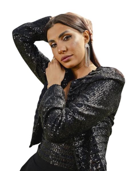 Black Sequin Blazer