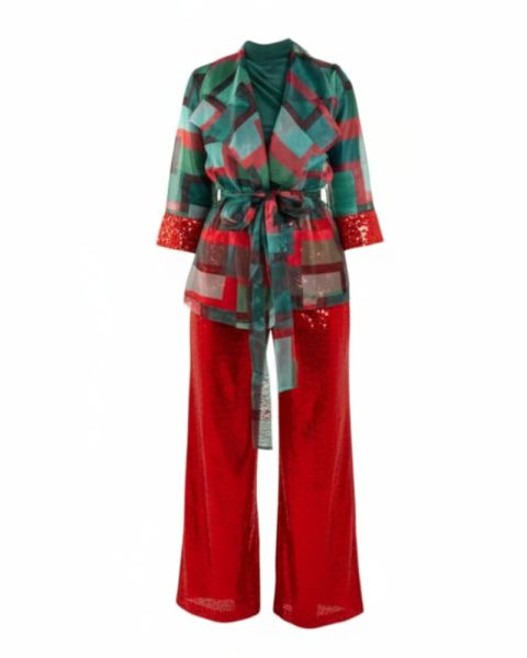 Red Sequin Pants