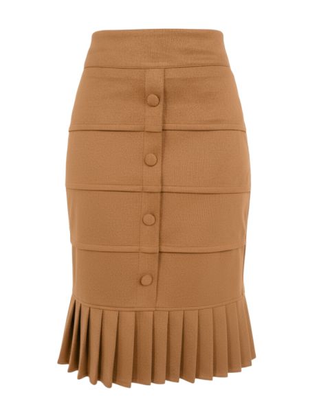 Vintage Charm Suede Skirt - Brown