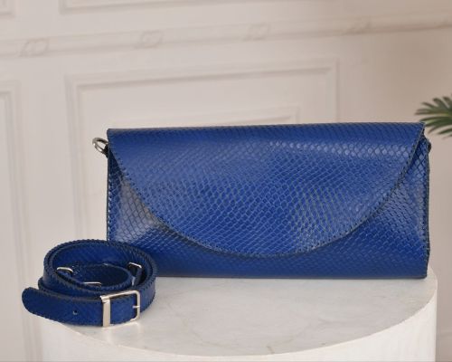 leather clutch -Blue