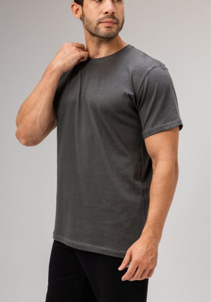 Half Sleeve Undershirt, Grey For men Cotton 100%-Gray-M