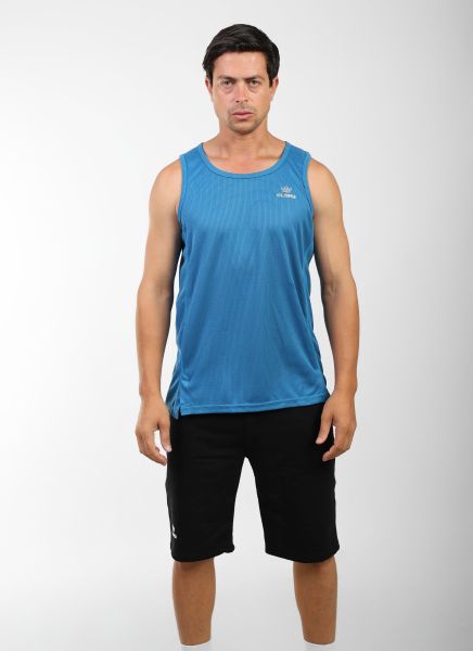 Sleeveless Vest-Blue-L