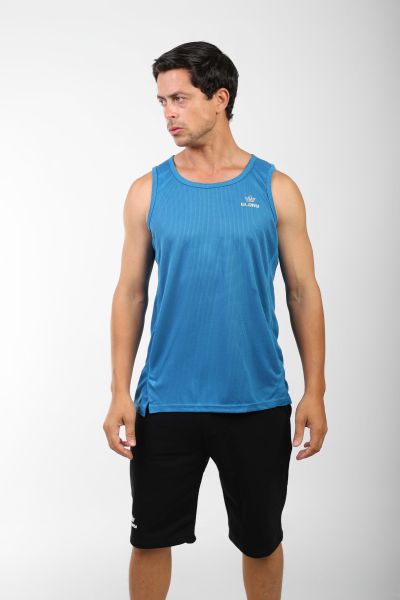 Sleeveless Vest-Blue-L