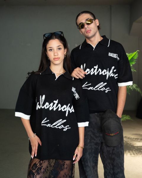 knitted polo-Black-S