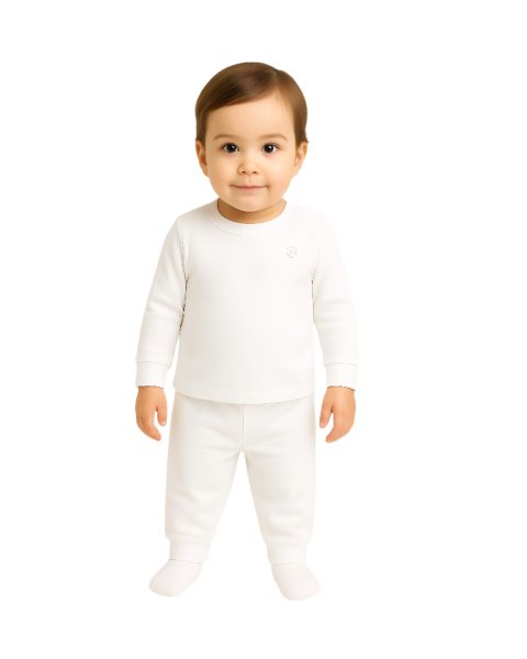 Baby Thermal Set-White-0-3 mth