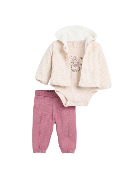 Funny Bunny Hooded Printed Set-0-3 mth