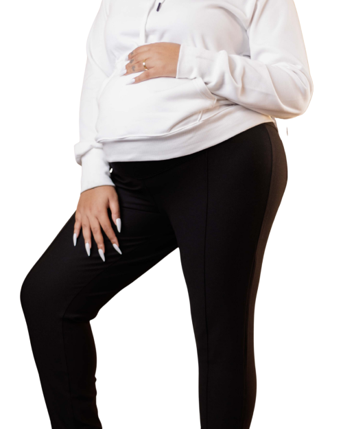 Women’s Slim Fit Maternity Leggings Pants-Black-34 in - L