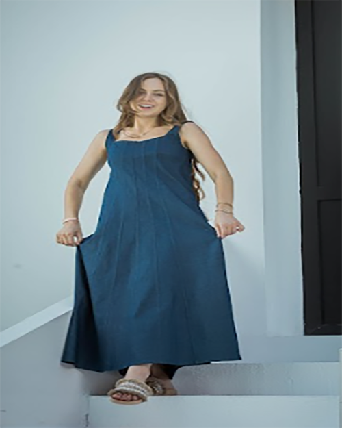 Denim Maxi Dress-S