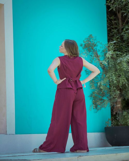 casual set -Burgundy-S