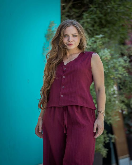 casual set -Burgundy-S