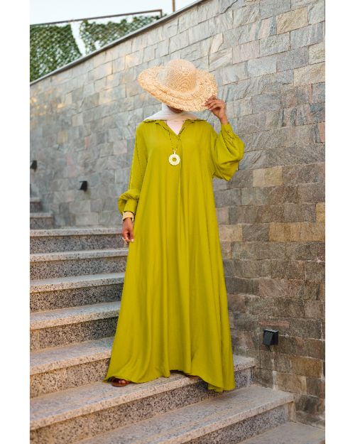 elegance moss green dress
