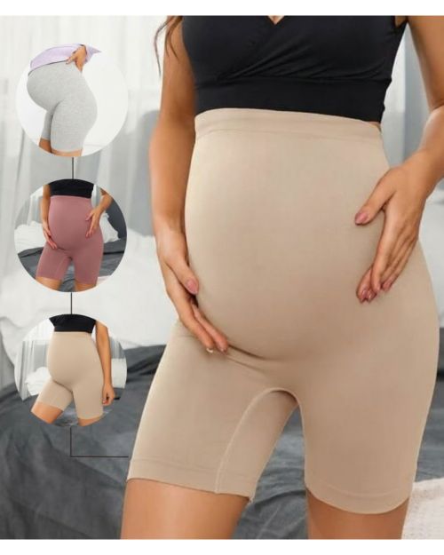 Cotton Shorts-Beige-L