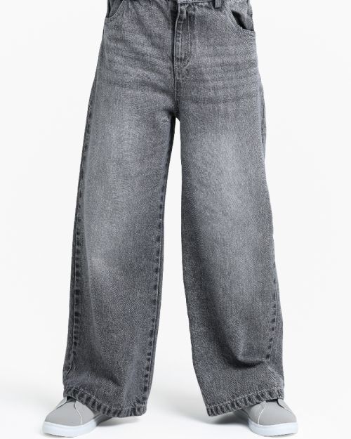 Kids Denim Wide Pants