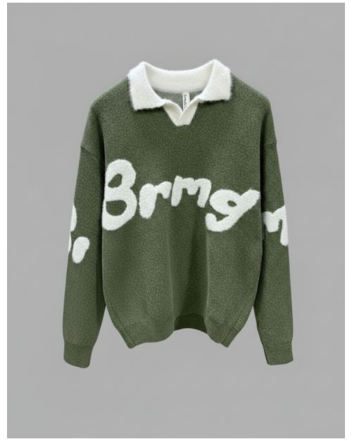 BRMG Casual Polo Knit Sweater