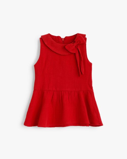 Baby Cotton Dress – Bow Detail