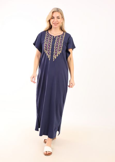 Summer Maxi Abaya | Home Wear for Women-Blue-M