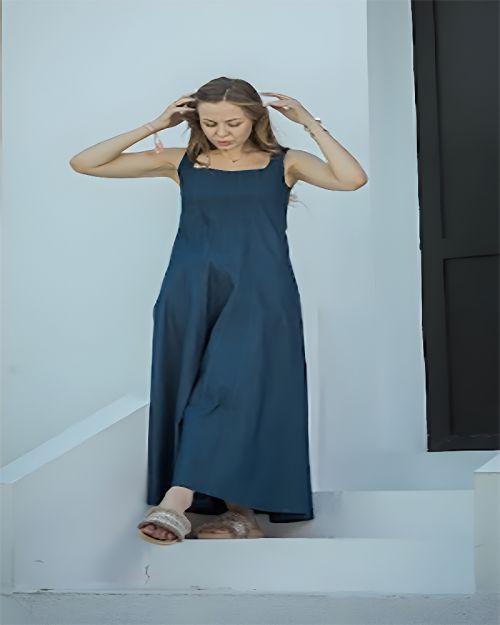Denim Maxi Dress-S