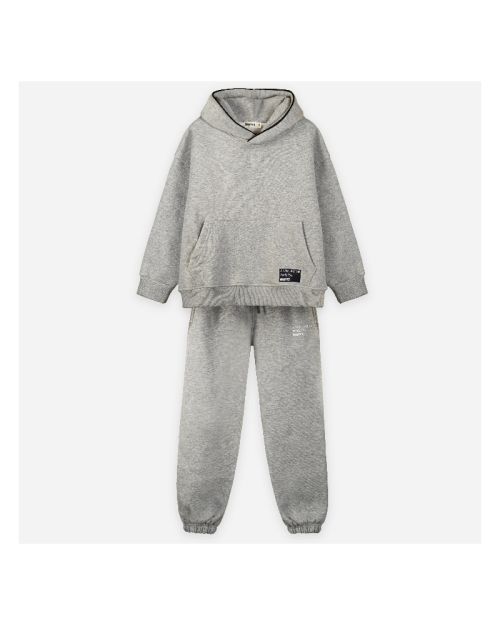 Piping Hoodie Set-Gray-4 yrs