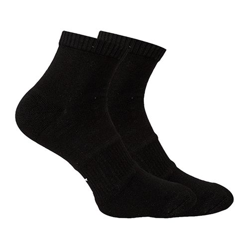 Short Plain Socks Liner Heel And Toe Black For Men