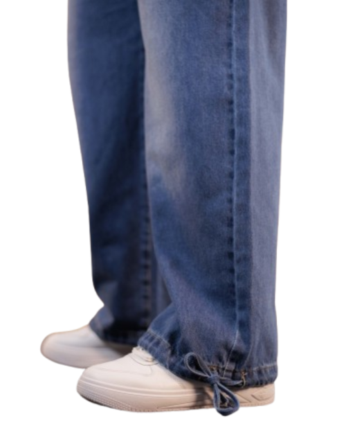 Maternity wide-leg pants-Blue-34 in - L