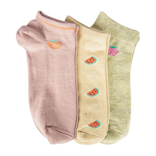 A Pack Of 3 Pieces Ankle Plain Socks MultiColoure