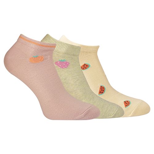A Pack Of 3 Pieces Ankle Plain Socks MultiColoure