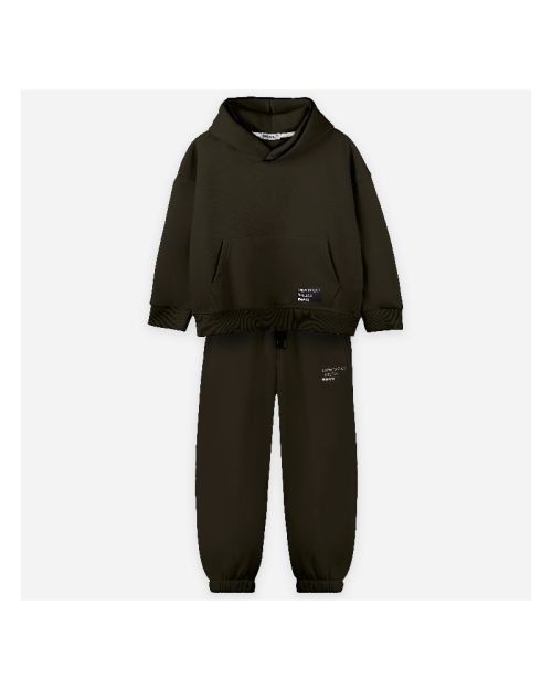 Piping Hoodie Set-Olive-4 yrs